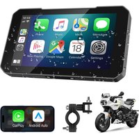 IP67 Waterproof 5'' Motorcycle Carplay,Wireless Apple Caplay and Android Auto Portable Screen,Support GPS,Bluetooth, Navigation