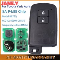 2Buttons Auto Smart Car Key Fob For Toyota Yaris Auris BA7EQ FCC ID 89904-0D130 8A P4:88 Chip 433MHz Remote Key Keyless Start