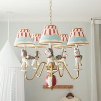 Trojan horse lamp Children's room lamp Model room Soft decoration Boys girls Princess Bedroom chandelier American lamp Lighting