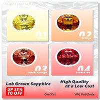 Lab Grown Sapphire Oval Cut Yellow Color High Quality Low Cost For Jewelry Setting&Custom Design Selectable Certificate