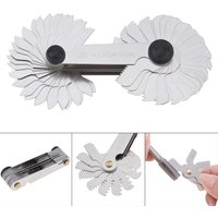 Metric Imperial 58pcs Blade US Screw Gauge SAE Whitworth 55 Degree & Metrisch 60 Degree Thread Pitch Gauge for Measuring Tool