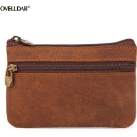 New Cow Leather Men's And Women's Change Vintage Coin Bag Headphone Purse Storage Mini Bag For Man And Woman