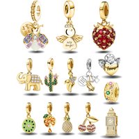 Shecharms 925 Sterling Silver Love Heart Firefly Golden Series Charms Fit DIY Making Bracelet Necklace High Quality Fine Jewelry