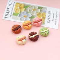 30/300PCS Miniature Resin Decor Cookie Scene Decoration DIY Scrapbook Mini Cream Chocolate Bread Dollhouse Decor Accessories