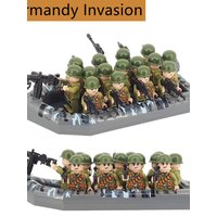 WW2 Military Soldier Normandy Invasion Soviet US UK China Building Blocks Bricks Figures Children's War Mini Toys Christmas Gift