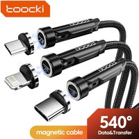 Toocki drehen magnetisches USB Typ C Kabel für iPhone 12 x Xiaomi Schnell ladegerät Micro USB Typ C Magnet Ladekabel Datenkabel