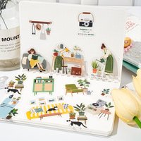 30 pcs Cute Cartoon Theme Sticker Pack | DIY Supplies for Handmade Scrapbooks & Albums