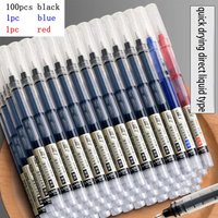 Gel Pens Set: 3-100pcs Black/Blue Large Capacity Smooth Writing for Office & School Quick-Drying Ink Stationery Supplies