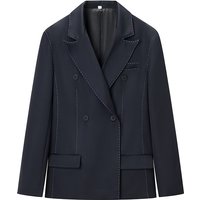 HH Woman Fashion Street Style Solid Long Sleeves Double Breasted Blazers Female Spring Pockets Turn-Down Collar Coats Trendy
