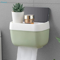 ✔Wall-Mounted Toilet Paper Holder,Waterproof Bathroom Tissue Box with Storage Compartment,Adhesive Roll Holder for Toilet