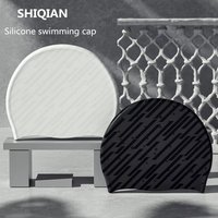 SHIQIAN Summer and winter silicone swimming cap, waterproof, high elasticity, durable, men's beach indoor swimming cap
