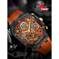CHAXIGO Men's Stylish Sporty Silicone Watch Strap, Luminous Display, 30-meter Water Resistance, Dynamic Design Quartz Watch