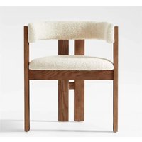 Luxury Dining Room Furniture Solid Oak Wood Frame Customize Fabric Dining Arm Chairs