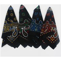 Dark Colourful Paisley Cotton Square Scarf Men Hip-hop Headband Women Hair Band Bandana Motorcycle Mask