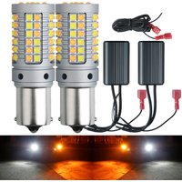 DRL Blinker PY21W P21W LED 1156 BA15S BAU15S T20 7440 W21W 69pc 3030smd Dual Modus Tagfahrlicht Licht weiß & Bernstein Gelb