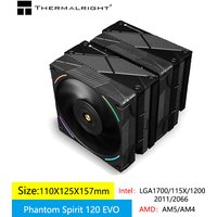 Thermalright Phantom Spirit 120 EVO CPU Wind -cold Radiator 7 Heat Pipe/Dual Tower/Support 1700/115x/AM5/AM4