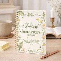 A5 Blessed Bible Study Planner, SOAP Method Christian Journal, Spiral Bound Scripture Prayer Notebook