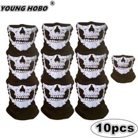 10pcs Skull Seamless Windproof Motorcycle Scarf Breathable Mask Thickened Autumn Cycling Face Cover Balaclava Headwear