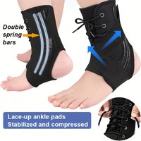 1PC Adjustable Ankle Support Brace with Removable Side Stabilizers, Elastic Compression Ankle Suitable for Sports, Running