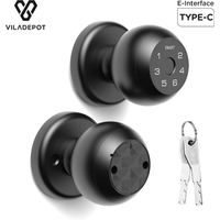 Viladepot Smart Lock Fingerprint Door Lock App Control TYPE-C Interface Passcode Unlock Electronic Touchscreen Keypad Indoor