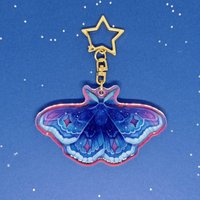 Space Holographic Moth Acrylic Keychain