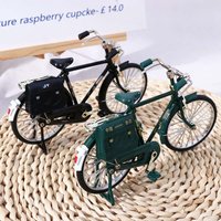 1:8 Bicycle Model Vintage Chinese Postman Bicycle Home Desktop Decor Cycling Figurine DIY Microlandscape Retro Bike Kids Toys