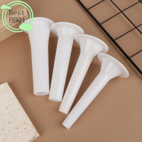 (BBQ4)Manual Sausage Casing Enema Nozzle, Meat Grinder Attachments For Sausages, Hot Dogs And Wieners White