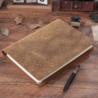 Fromthenon Carved Cowhide A4 Large Book Crazy Horse B5 Binder Thickened Sketch Vintage Notepad Diary