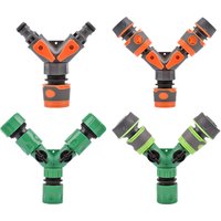 2-Way Garden Tap Water Splitter 1/2" 3/4" to 20/25mm Hose Quick Connector Y Type Adjustable Switch Water Controller Valve