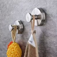 1/4PCS Bathroom Suction Cup Hook Stainless Steel Bathrobe Towel Holder Wall Mount Punch-free Reusable Strong Adsorption Hooks