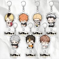 Anime Haikyuu Keychain Cartoon Volleyball Youth Gift Acrylic Keyring Backpack Accessories Birthday Present