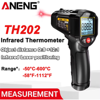 Infrared Thermometer Non-contact -50~600℃ Digital Laser Temperature Meter ANENG TH202 LCD display Pyrometer Point Gun Tester