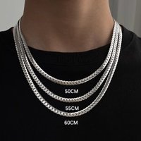 New 925 Sterling Silver Necklace 5MM Side Chain for Men Women Wedding Jewelry Luxury Fashion Style Engagement High Quality Gifts
