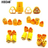MIBIDAO 20/10/5/2/1 Pairs 3.5mm MT60 Connector Plug Adapter 3-pin Bullet Plug For RC Model Battery Control Parts ESC Motor