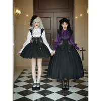 With Puji Original Brother's Special/short Strap Dress Detachable Chest Support Shirt Dress Set Retro Girl Lolita
