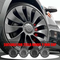 4PCS 21 Inch Auto Styling For Tesla Model Y Car Wheel Center Hub Caps Badge Covers Vehicle Tire Hubcaps Center Cover Accessories