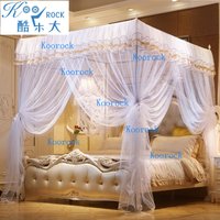 Elegant Princess Style Mosquito Net: Triple Door, Dense Weave & Sturdy Stand for Queen/King Bed (1.5m/1.8m)