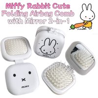 Miffy Rabbit Cute Folding Airbag Comb with Mirror 2-in-1 Student Cartoon Mini Compact Portable Air Cushion Comb