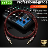 YYTCG 3.5mm AUX Audio Cable Hi-Fi 6N OFC Pure Copper 4-Core Male to Male Stereo Aux Cord for Car Phone Speaker Headphone