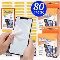 10-80Pcs Disposable Portable LCD Screen Cleaning Wipes Dry and Wet Screen for Tablets Laptops Phones TV Car and Monitors Display
