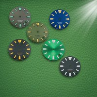 S Logo 28.5mm New Abalone dial X007 dial No Hands Suitable for NH35 Movement C3 Green Luminous Watch Modification Accessories