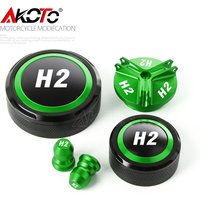 Front Rear Brake Fluid Reservoir Cover Engine Oil Filler Tire Valve Cap FOR KAWASAKI Ninja H2 ZH2 Z H2 SE SX NinjaH2 2022-2025