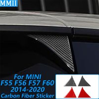 For MINI F55 F56 F57 F60 2014-2020 Carbon Fiber Rear Tailgate Window Triangle Panel Decoration Cover Car Accessories Sticker
