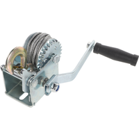 500LB Mini Trailer Winch Small Marine Manual Hand Gear Crank Towing Ratchet Steel Cable Portable Industrial Hoist Heavy Duty