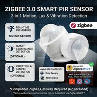 Zigbee 3.0 Smart PIR Motion Sensor Human Body Movement Infrared Detector Illuminance Vibration Sensor,for Home Assistant Z2MQTT