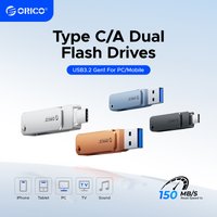 ORICO USB Flash Drive USB3.2 Gen1 150MB/s Dual USB-C & USB-A Mini Thumb Drive Memory Sticks for iPhone 15/16/17 Series Tablets
