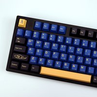 KBDiy Retro GMK Blue Samurai Keycap Korean Cherry Alice Split Space PBT Keycaps Custom For Aula F75 60 Mechanical Keyboard Gamer