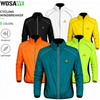 WOSAWE Cycling Windbreaker Jacket Men Waterproof Windproof Lightweight MTB Road Bike Coat Outdoor Bicycle Riding Clothing