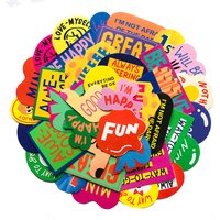 38pcs/Pack Colored Letters English Stickers Waterproof Skateboard Motorcycle Guitar Luggage Laptop Bicycle Sticker