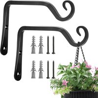 1/2Pcs Wall Hook Hanging Plant Bracket, Flower Pot Plant Iron Hanger for Bird Feeders, Planters, Lanterns, Wind Chimes Basket